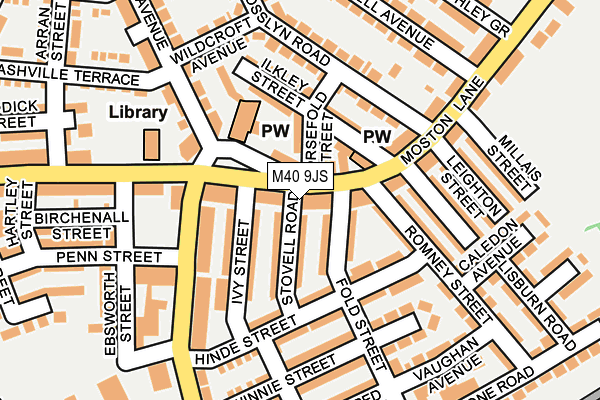 M40 9JS map - OS OpenMap – Local (Ordnance Survey)