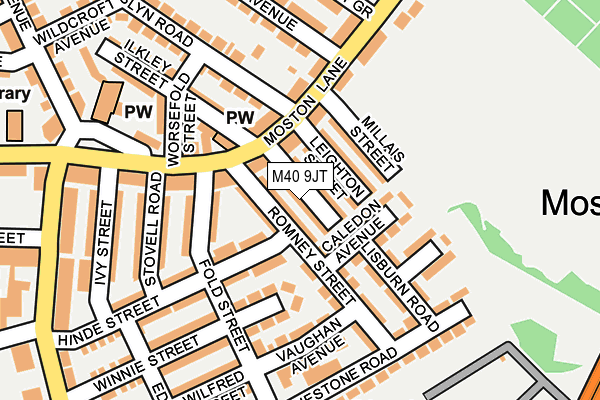 M40 9JT map - OS OpenMap – Local (Ordnance Survey)