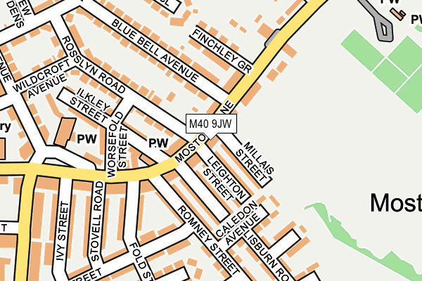 M40 9JW map - OS OpenMap – Local (Ordnance Survey)