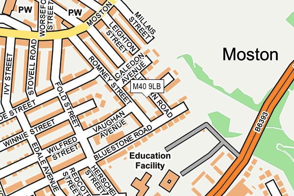 M40 9LB map - OS OpenMap – Local (Ordnance Survey)