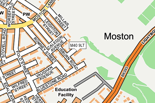 M40 9LT map - OS OpenMap – Local (Ordnance Survey)