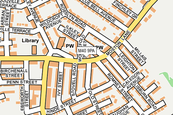 M40 9PA map - OS OpenMap – Local (Ordnance Survey)