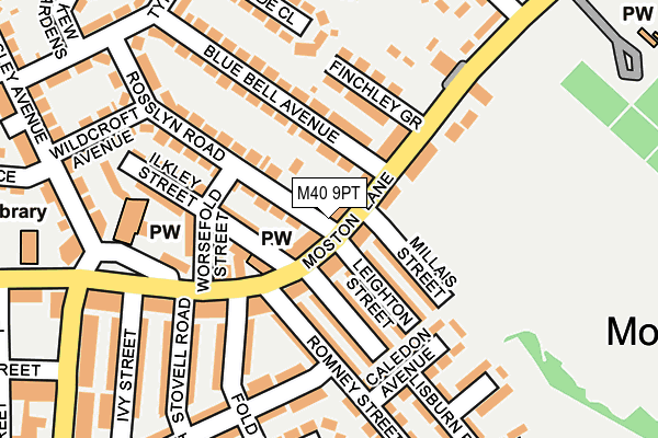 M40 9PT map - OS OpenMap – Local (Ordnance Survey)