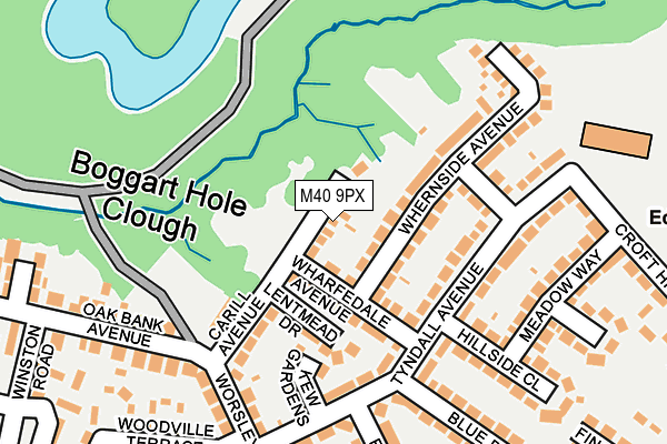 M40 9PX map - OS OpenMap – Local (Ordnance Survey)