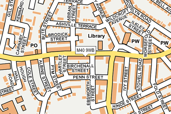 M40 9WB map - OS OpenMap – Local (Ordnance Survey)