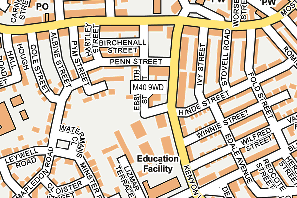 M40 9WD map - OS OpenMap – Local (Ordnance Survey)