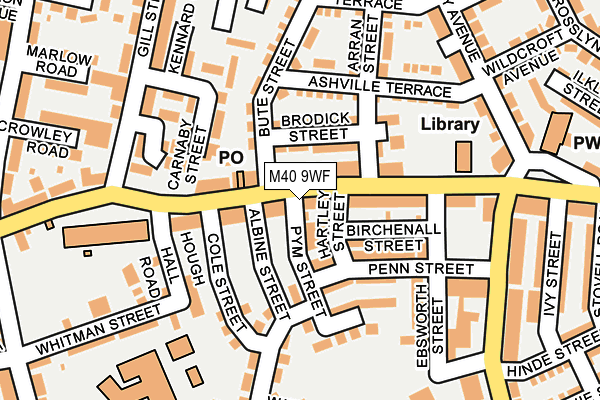 M40 9WF map - OS OpenMap – Local (Ordnance Survey)