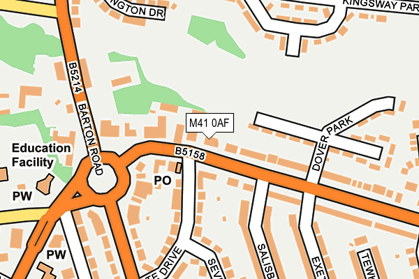 M41 0AF map - OS OpenMap – Local (Ordnance Survey)