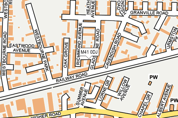 M41 0DJ map - OS OpenMap – Local (Ordnance Survey)