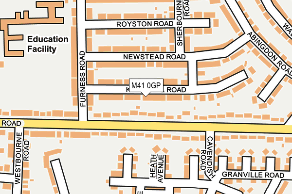 M41 0GP map - OS OpenMap – Local (Ordnance Survey)