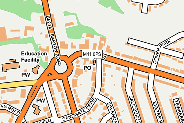 M41 0PS map - OS OpenMap – Local (Ordnance Survey)