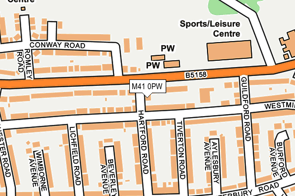 M41 0PW map - OS OpenMap – Local (Ordnance Survey)