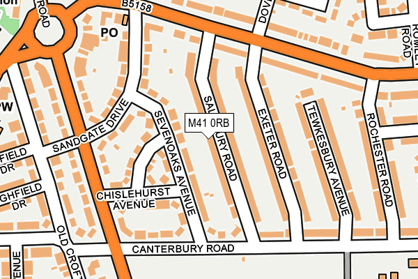 M41 0RB map - OS OpenMap – Local (Ordnance Survey)