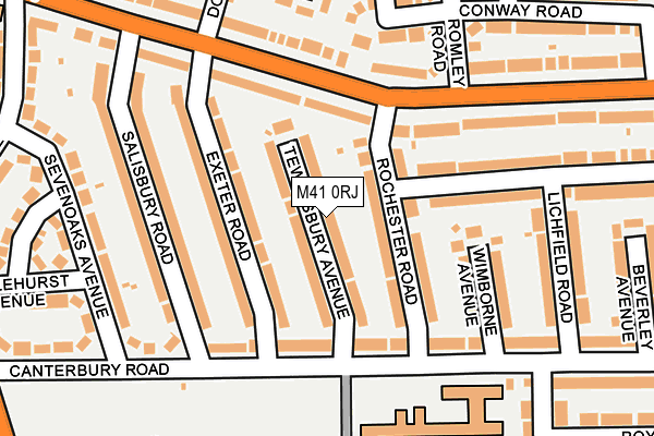M41 0RJ map - OS OpenMap – Local (Ordnance Survey)