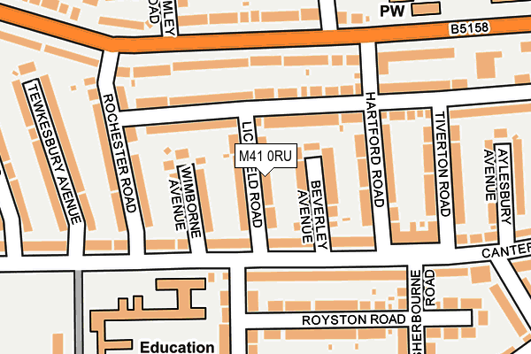 M41 0RU map - OS OpenMap – Local (Ordnance Survey)