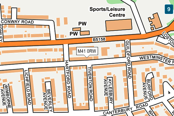 M41 0RW map - OS OpenMap – Local (Ordnance Survey)