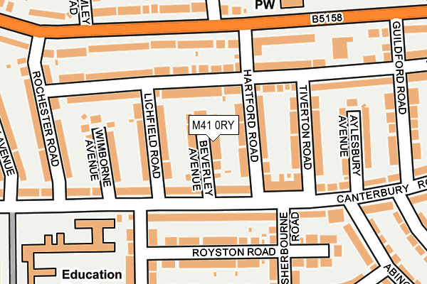 M41 0RY map - OS OpenMap – Local (Ordnance Survey)