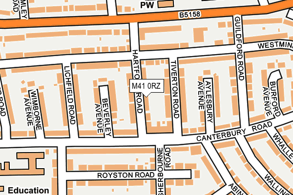 M41 0RZ map - OS OpenMap – Local (Ordnance Survey)