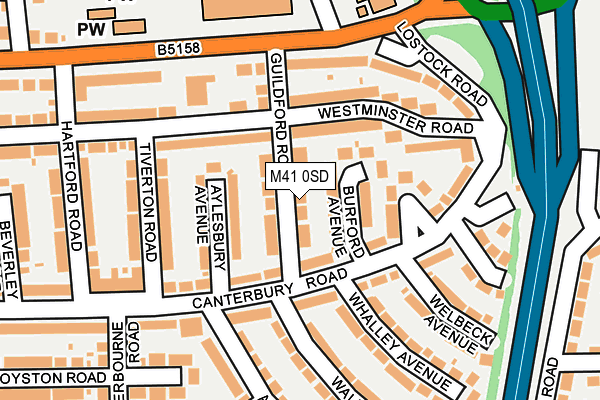 M41 0SD map - OS OpenMap – Local (Ordnance Survey)