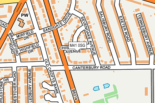 M41 0SG map - OS OpenMap – Local (Ordnance Survey)