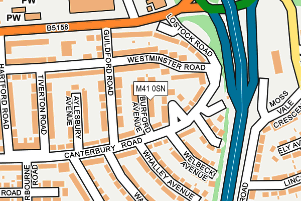 M41 0SN map - OS OpenMap – Local (Ordnance Survey)