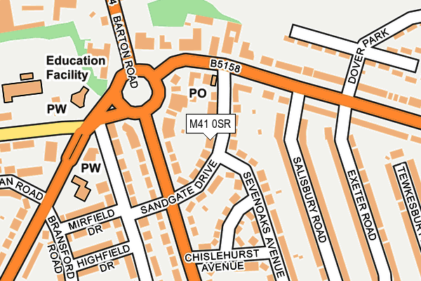 M41 0SR map - OS OpenMap – Local (Ordnance Survey)