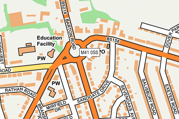 M41 0SS map - OS OpenMap – Local (Ordnance Survey)