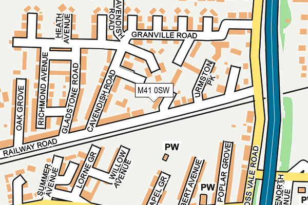 M41 0SW map - OS OpenMap – Local (Ordnance Survey)