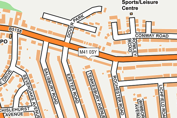 M41 0SY map - OS OpenMap – Local (Ordnance Survey)