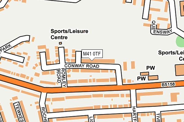 M41 0TF map - OS OpenMap – Local (Ordnance Survey)