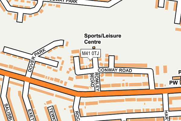 M41 0TJ map - OS OpenMap – Local (Ordnance Survey)