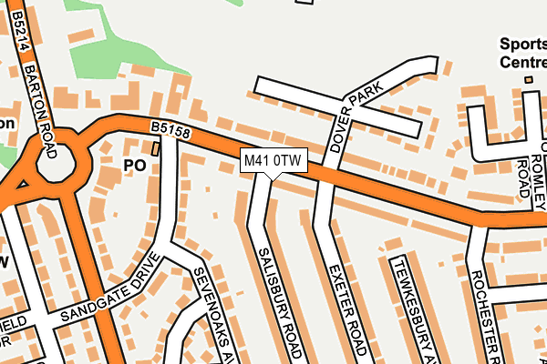 M41 0TW map - OS OpenMap – Local (Ordnance Survey)