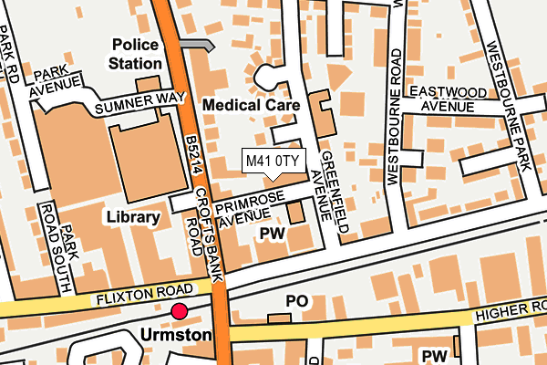 M41 0TY map - OS OpenMap – Local (Ordnance Survey)