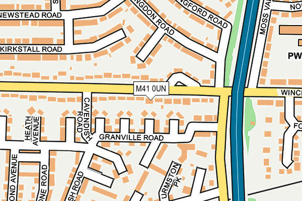 M41 0UN map - OS OpenMap – Local (Ordnance Survey)