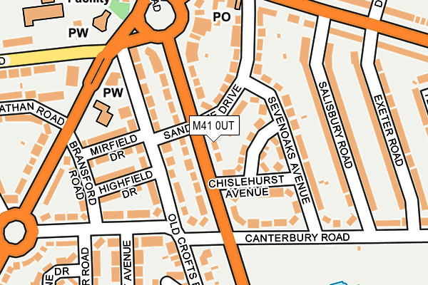 M41 0UT map - OS OpenMap – Local (Ordnance Survey)