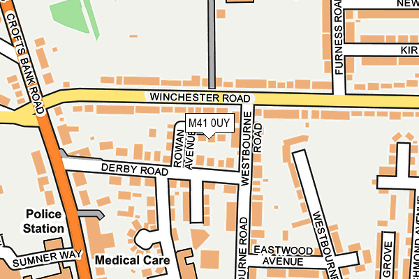 M41 0UY map - OS OpenMap – Local (Ordnance Survey)