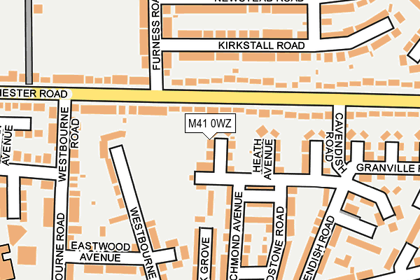 M41 0WZ map - OS OpenMap – Local (Ordnance Survey)