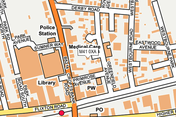 M41 0XA map - OS OpenMap – Local (Ordnance Survey)