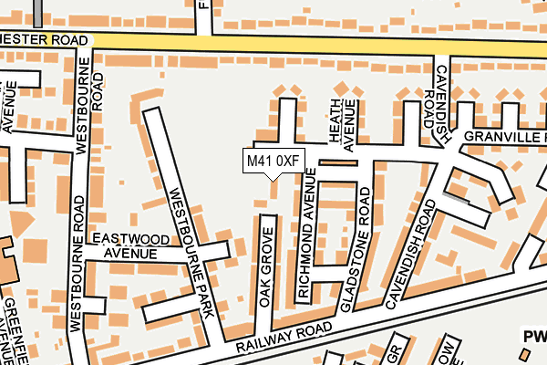 M41 0XF map - OS OpenMap – Local (Ordnance Survey)