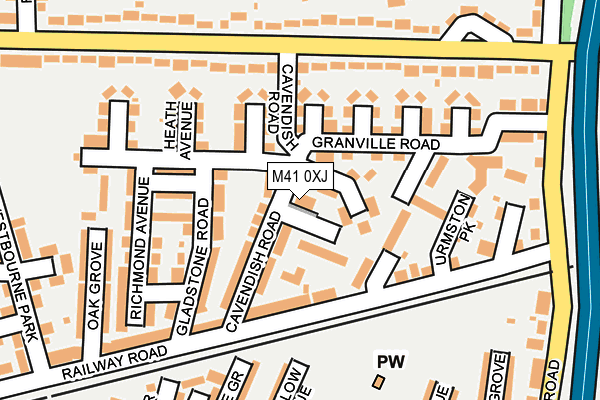 M41 0XJ map - OS OpenMap – Local (Ordnance Survey)