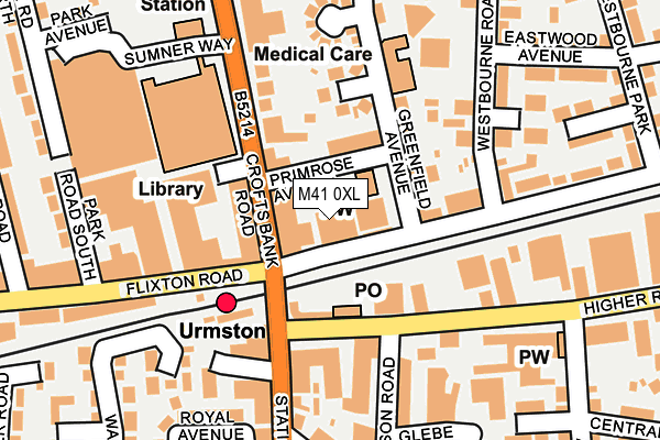 M41 0XL map - OS OpenMap – Local (Ordnance Survey)