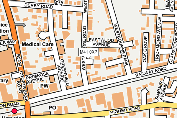 M41 0XP map - OS OpenMap – Local (Ordnance Survey)