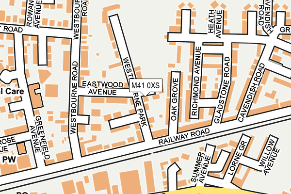 M41 0XS map - OS OpenMap – Local (Ordnance Survey)