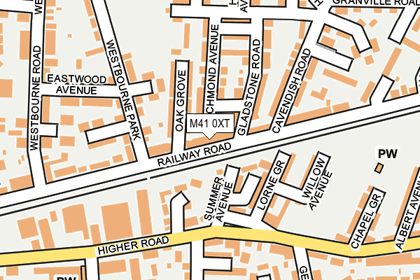 M41 0XT map - OS OpenMap – Local (Ordnance Survey)