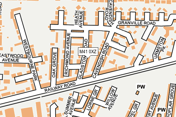 M41 0XZ map - OS OpenMap – Local (Ordnance Survey)