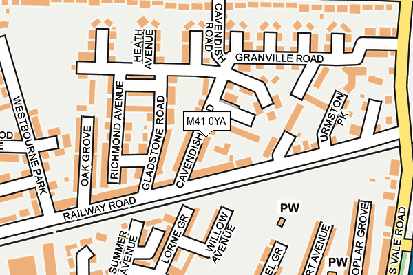 M41 0YA map - OS OpenMap – Local (Ordnance Survey)