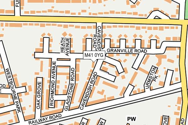M41 0YG map - OS OpenMap – Local (Ordnance Survey)