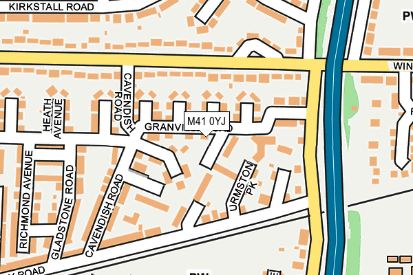 M41 0YJ map - OS OpenMap – Local (Ordnance Survey)