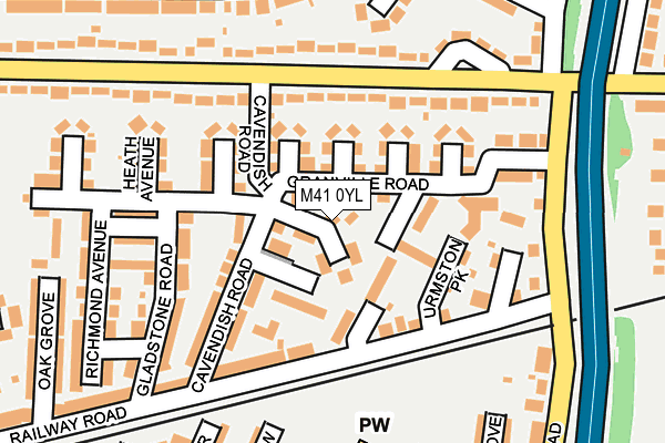 M41 0YL map - OS OpenMap – Local (Ordnance Survey)