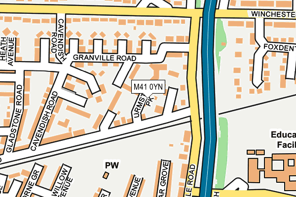 M41 0YN map - OS OpenMap – Local (Ordnance Survey)